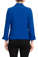 Peace of Cloth One Button Ruffle Sleeve Blazer