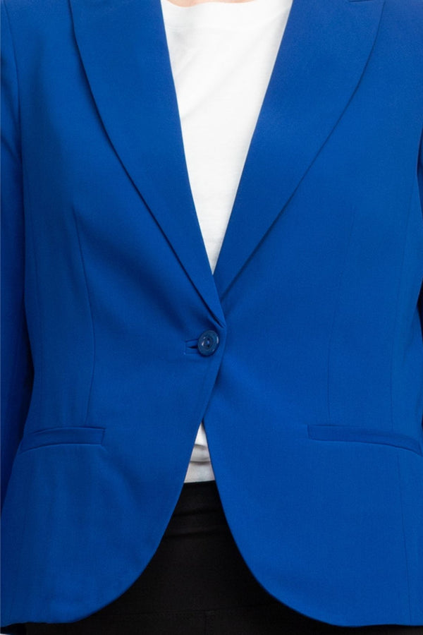 Peace of Cloth One Button Ruffle Sleeve Blazer