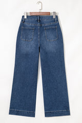 Courtney Cropped High Rise Wide Leg Jeans