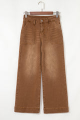 Courtney Cropped High Rise Wide Leg Jeans