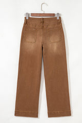 Courtney Cropped High Rise Wide Leg Jeans