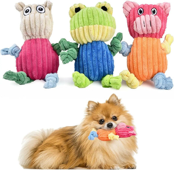 3-Pack Plus Chew Dog Squeaky Toys for Small Medium Large Dogs