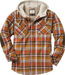 Men's Hooded Plaid Flannel Shirt Jacket