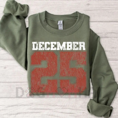 Retro December 25th Christmas Crewneck Sweatshirt – Cozy Holiday Winter Sweater Gift