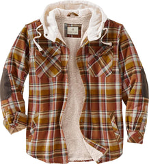 Men's Hooded Plaid Flannel Shirt Jacket