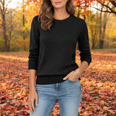 2026 European And American Amazon Autumn And Winter New Foreign Trade Fashion Pullover Sweater Round Neck Long Sleeve Comfortable Knitwear Women's Clothing