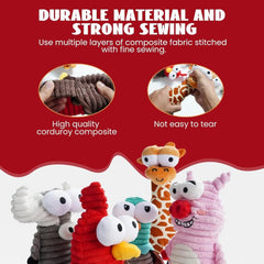 5-Pack Squeaky Dog Toys, Durable Plush Critter Set for Small to Large Dogs
