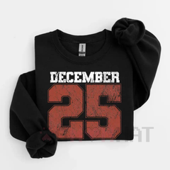 Retro December 25th Christmas Crewneck Sweatshirt – Cozy Holiday Winter Sweater Gift