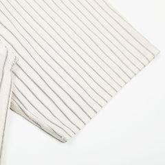 American Style Trendy Vertical Striped Embroidered Letter Short Sleeve Shirt Men's Loose Design Pockets Turn-Down Collar Shirt Summer