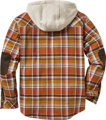 Men's Hooded Plaid Flannel Shirt Jacket