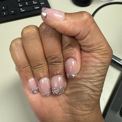 Chrome Edge Square Nails - Press On Nails
