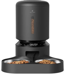 Automatic Cat Feeder with Timer, 6 Meals/Day, Freshness Lock & Low Food Sensor. Smart Dry Food Dispenser for Cats & Dogs