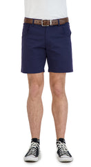 Everyday Stretch Shorts with a Comfortable Built-In Liner- Denim Style- Navy