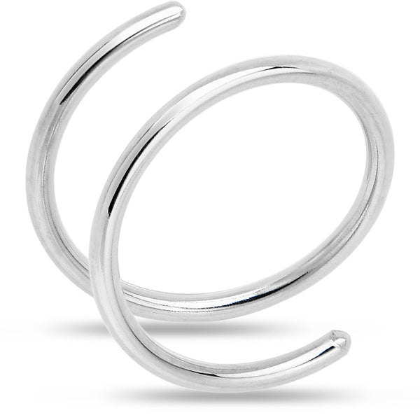 Double Hoop Nose 925 Sterling Silver Spiral Nose Ring