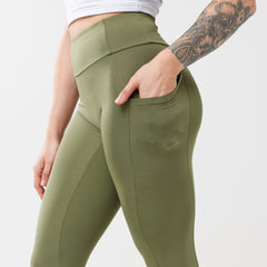 High-Rise with Pocket Leggings - Sage