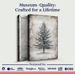 Vintage Christmas Tree Wall Art with Free Mystery Gift