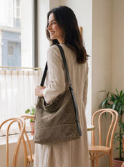 Large Canvas Tote Shoulder Bag Slouchy Relaxed Fit Hobo Bag