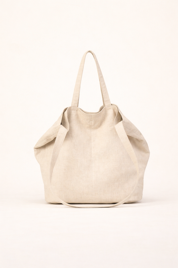 Lightweight Ramie Canvas Large Tote Bag