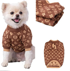 Luxury Knit Dog Sweater for Small Dogs | Warm Designer Pet Outfit (XS–5X)