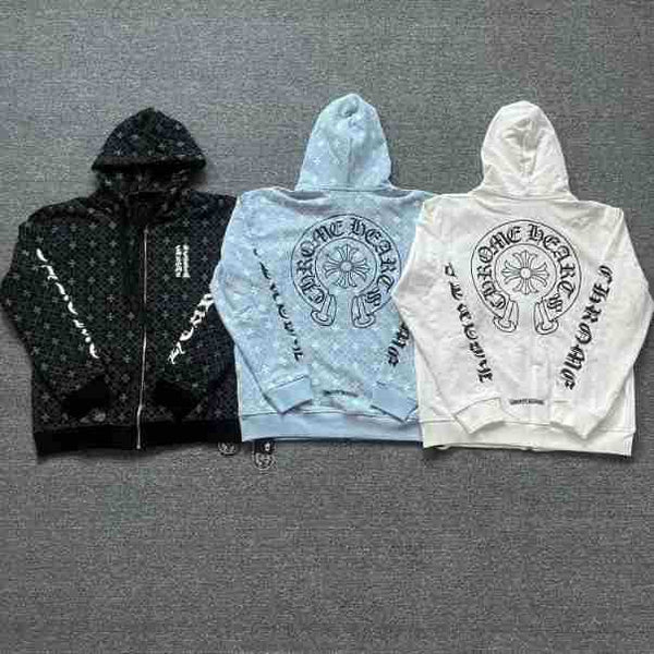chrome hearts hoodie cardigan cotton pure