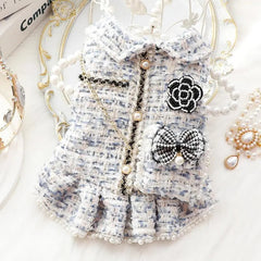 Princess Dog Dress | Lolita Tweed Coat Outfit for Small Dogs & Puppies