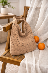 Woven Crochet Tote Bag Large Capacity Lightweight Shoulder Beach Bag