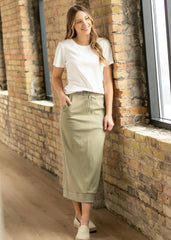 Bradi Side Zipper Athletic Maxi Skirt