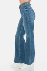 Judy Blue Full Size Tummy Control Cut Raw Hem Straight Women Jeans