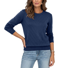 2026 European And American Amazon Autumn And Winter New Foreign Trade Fashion Pullover Sweater Round Neck Long Sleeve Comfortable Knitwear Women's Clothing