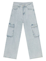 Men's Wide Leg Jeans with Cargo Pockets
