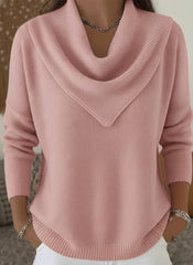 Women's New Solid Color Long Sleeve Knit Pullover Sweater Casual Tops For Autumn Winter