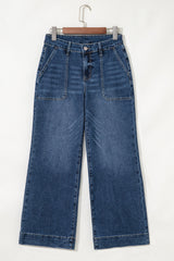 Courtney Cropped High Rise Wide Leg Jeans