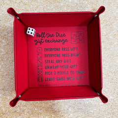 Christmas Dice Exchange Game – White Elephant Gift Tray