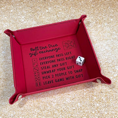 Christmas Dice Exchange Game – White Elephant Gift Tray