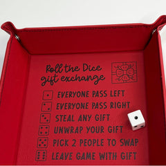 Christmas Dice Exchange Game – White Elephant Gift Tray
