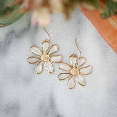 Daisy Stained Glass Earrings