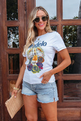 White Cerveza Modelo Graphic Tee