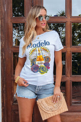 White Cerveza Modelo Graphic Tee